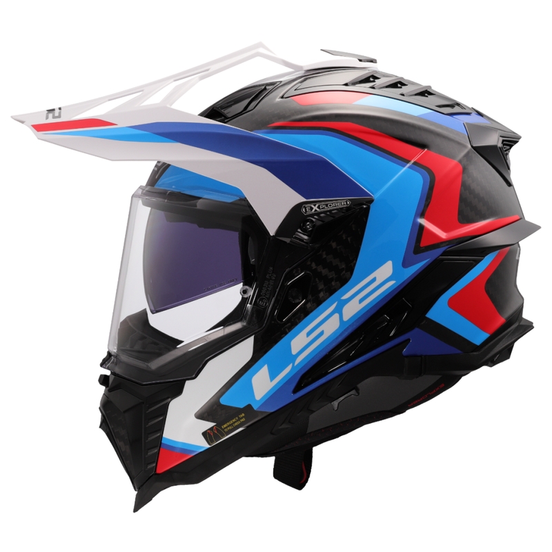 Cască de motocicletă enduro LS2 MX701 Explorer C Frontier II alb-albastru - calitatea a II-a - II. calitate - II. calitate