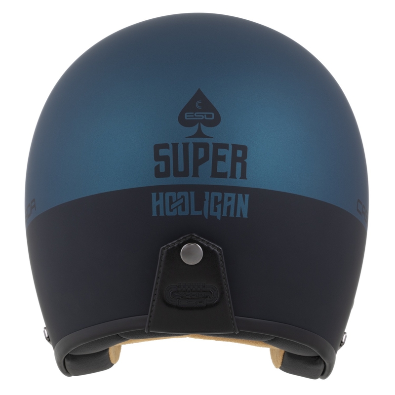 Cască open face Cassida Eso Super Hooligan neagră mat-albastru metalizat - calitatea a II-a - II. calitate - II. calitate