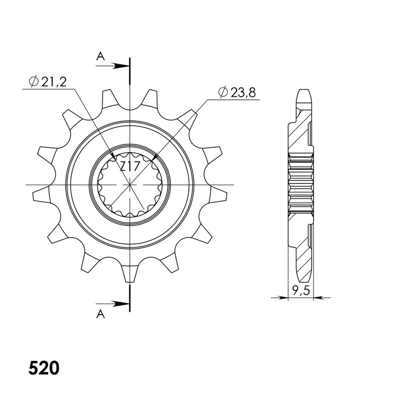 Pinion fata SUPERSPROX 13T, 520