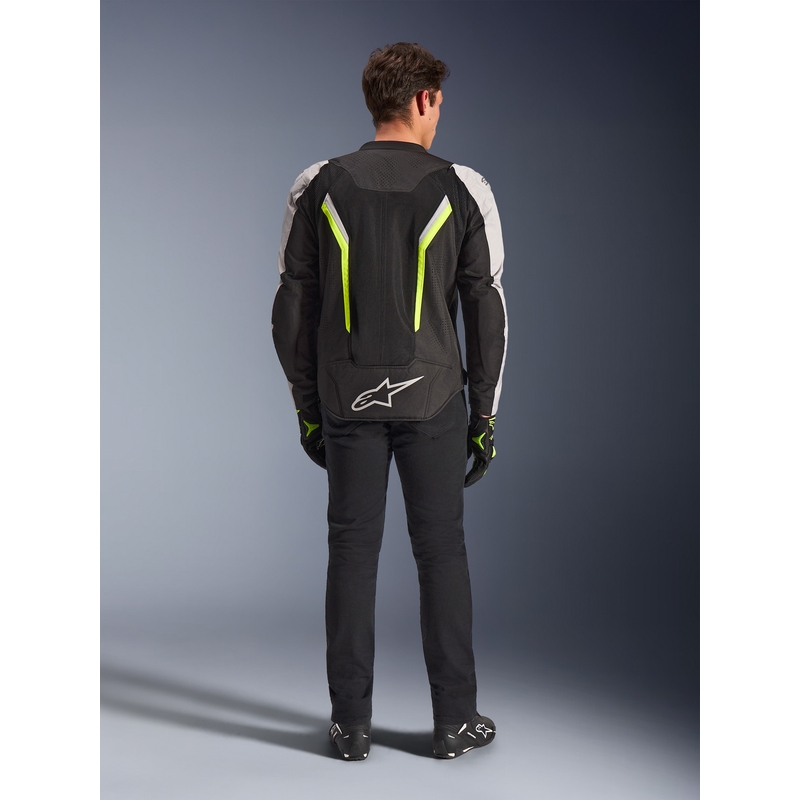 Geacă de motocicletă Alpinestars AST V3 Air alb-galben fluo-negru