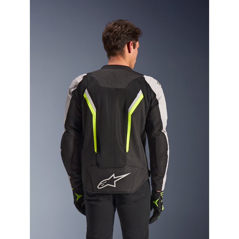 Geacă de motocicletă Alpinestars AST V3 Air alb-galben fluo-negru