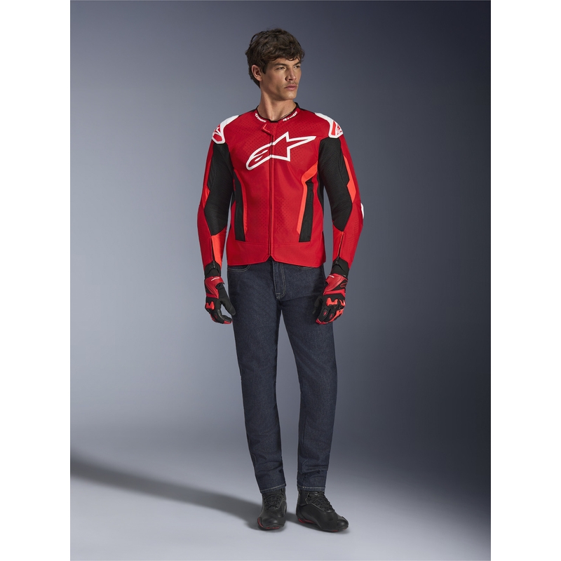 Geacă motocicletă Alpinestars T-GP Air roșu-fluo roșu-alb-negru
