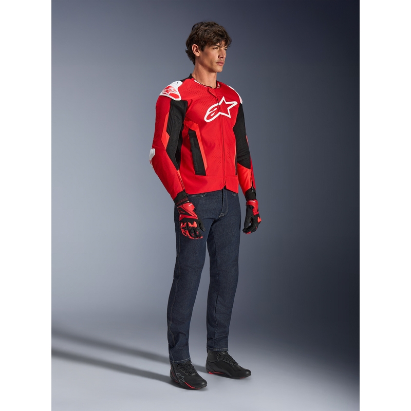 Geacă motocicletă Alpinestars T-GP Air roșu-fluo roșu-alb-negru