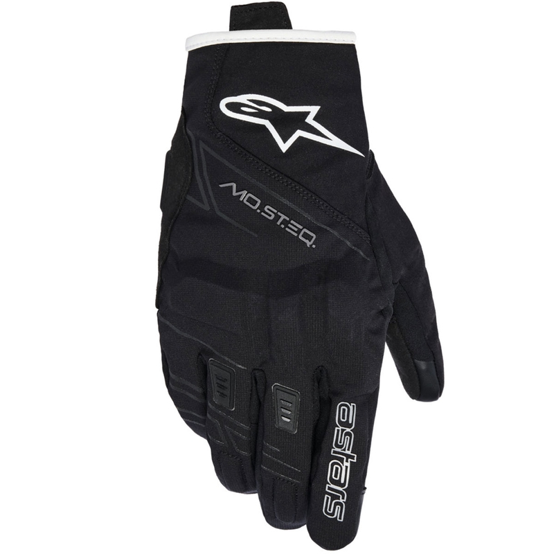 Mănuși moto Alpinestars STELLA MOBLAST WATERPROOF pentru femei, negru-alb, alb-gălbui
