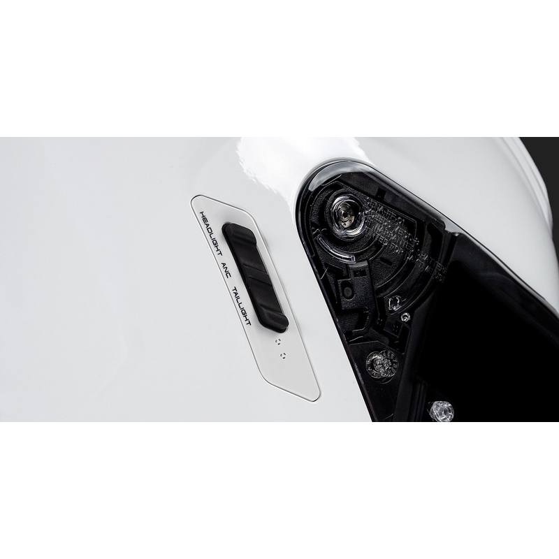 Cască integrală pentru motocicletă cu căști SENA Phantom ANC, alb lucios
