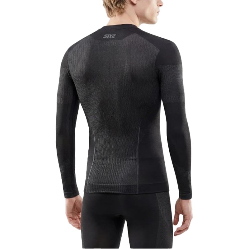 Tricou funcțional cu mânecă lungă SIXS BT TS2L V2 negru-gri închis