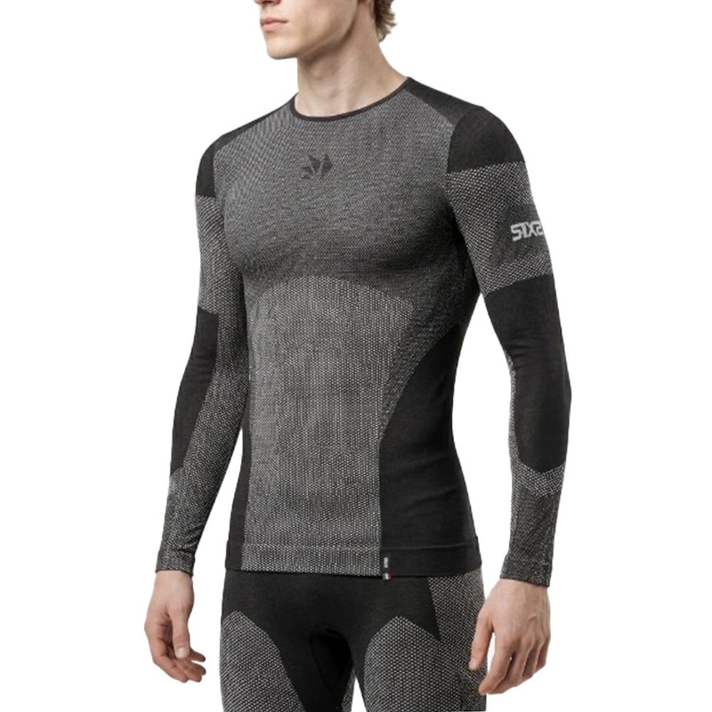 Tricou funcțional cu mânecă lungă SIXS BT TS2L V2 negru carbon