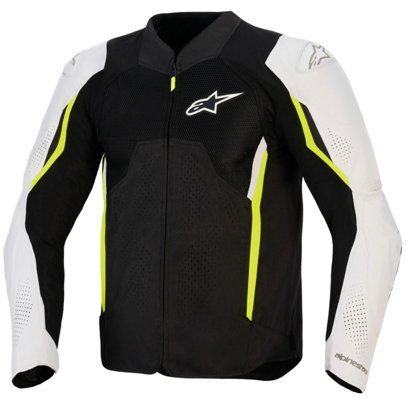 Geacă de motocicletă Alpinestars AST V3 Air alb-galben fluo-negru