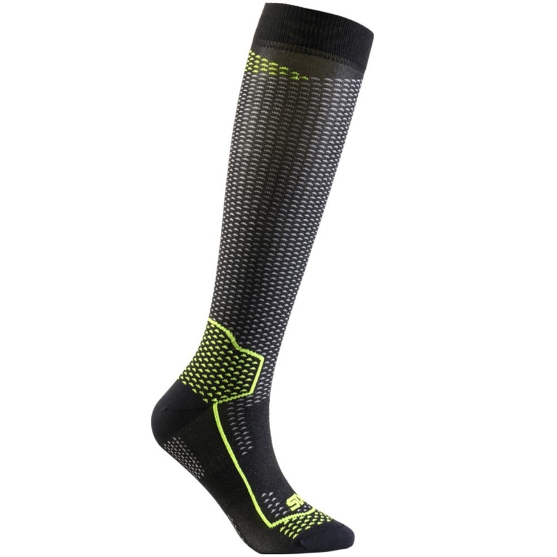 Șosete funcționale până la genunchi SIXS LONG V3 negru carbon-galben