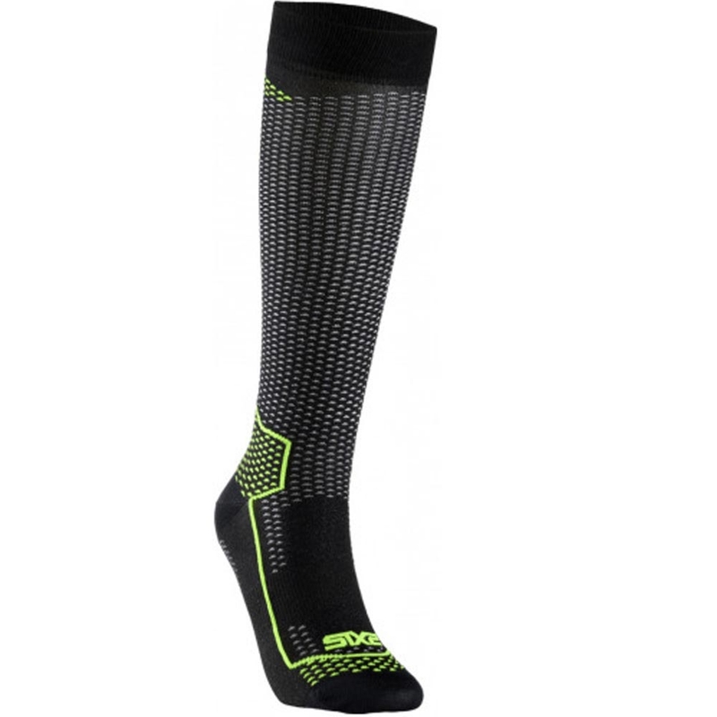 Șosete funcționale până la genunchi SIXS LONG V3 negru carbon-galben