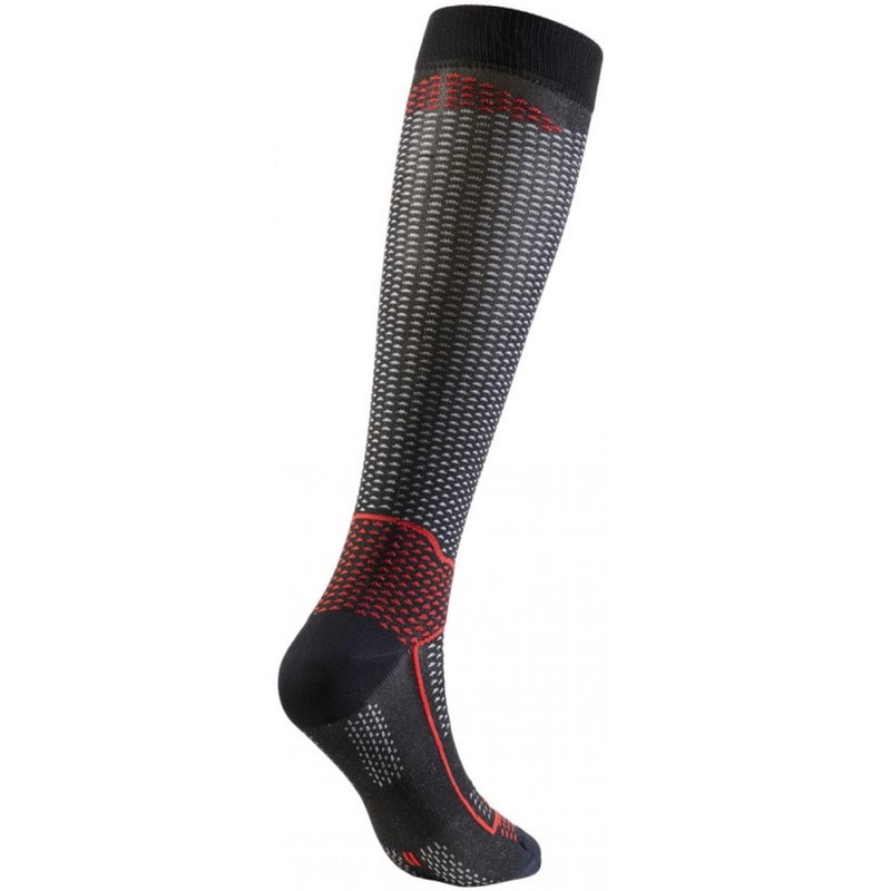 Șosete funcționale până la genunchi SIXS LONG V3 negru carbon-roșu