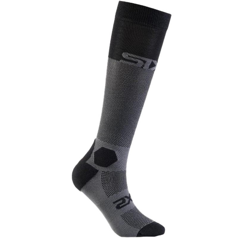 Șosete funcționale până la genunchi SIXS LONG RACING V2 negru-gri