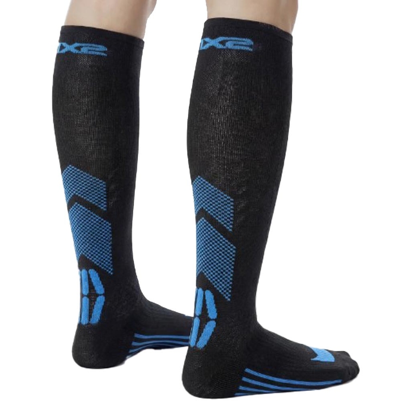 Șosete funcționale până la genunchi SIXS MOT V3 negru-albastru