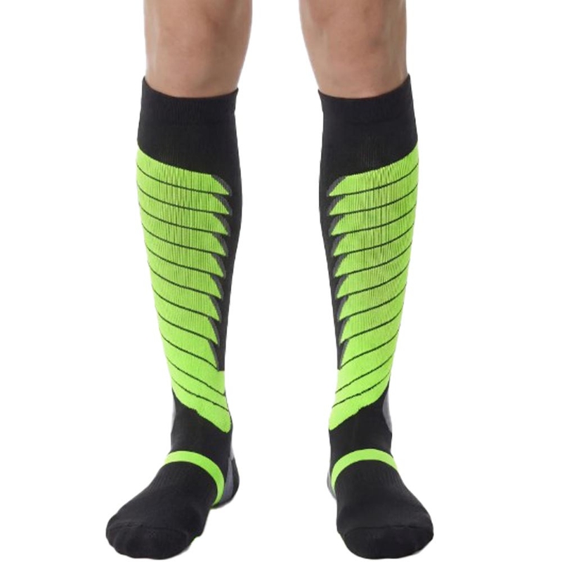 Șosete funcționale până la genunchi SIXS SPEED V3 negru-verde