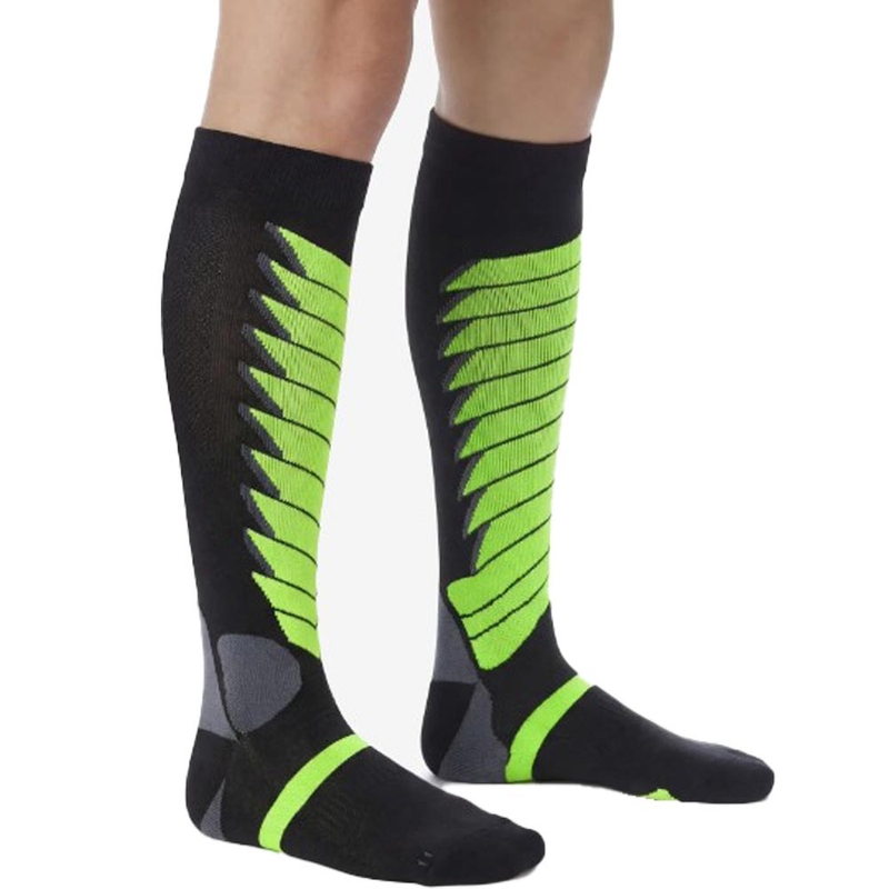 Șosete funcționale până la genunchi SIXS SPEED V3 negru-verde
