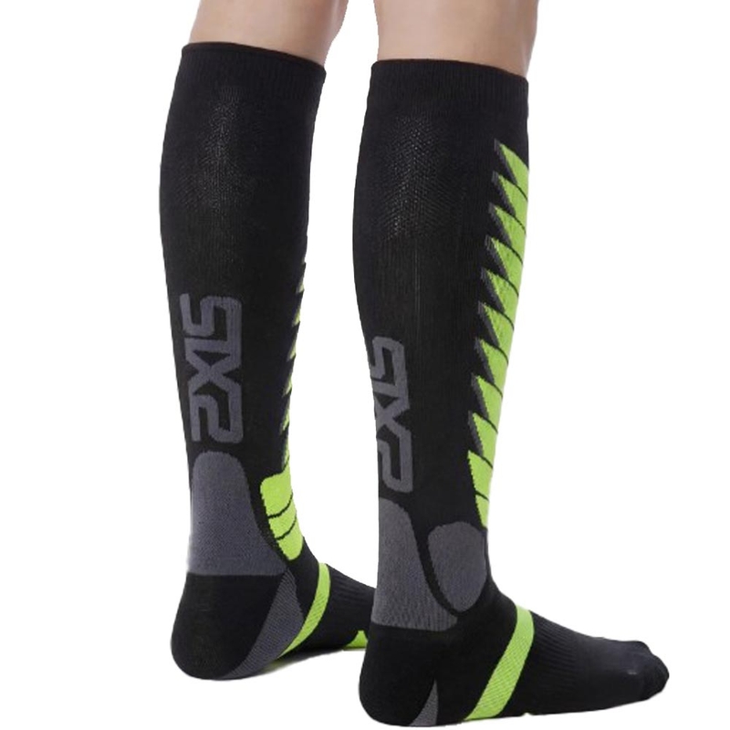 Șosete funcționale până la genunchi SIXS SPEED V3 negru-verde