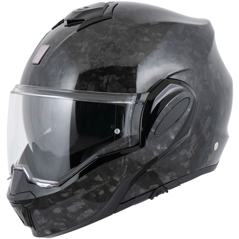 Cască de motocicletă Scorpion EXO-TECH EVO ONYX CARBON Solid, flip-up, neagră