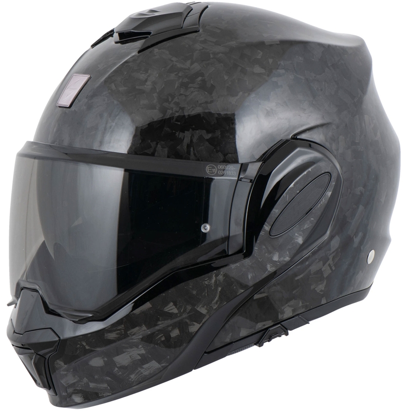 Cască de motocicletă Scorpion EXO-TECH EVO ONYX CARBON Solid, flip-up, neagră