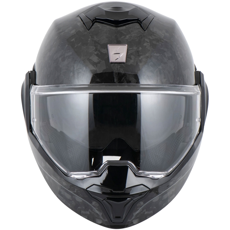 Cască de motocicletă Scorpion EXO-TECH EVO ONYX CARBON Solid, flip-up, neagră