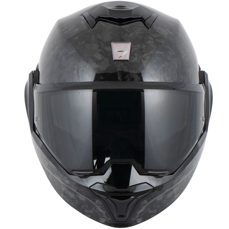 Cască de motocicletă Scorpion EXO-TECH EVO ONYX CARBON Solid, flip-up, neagră