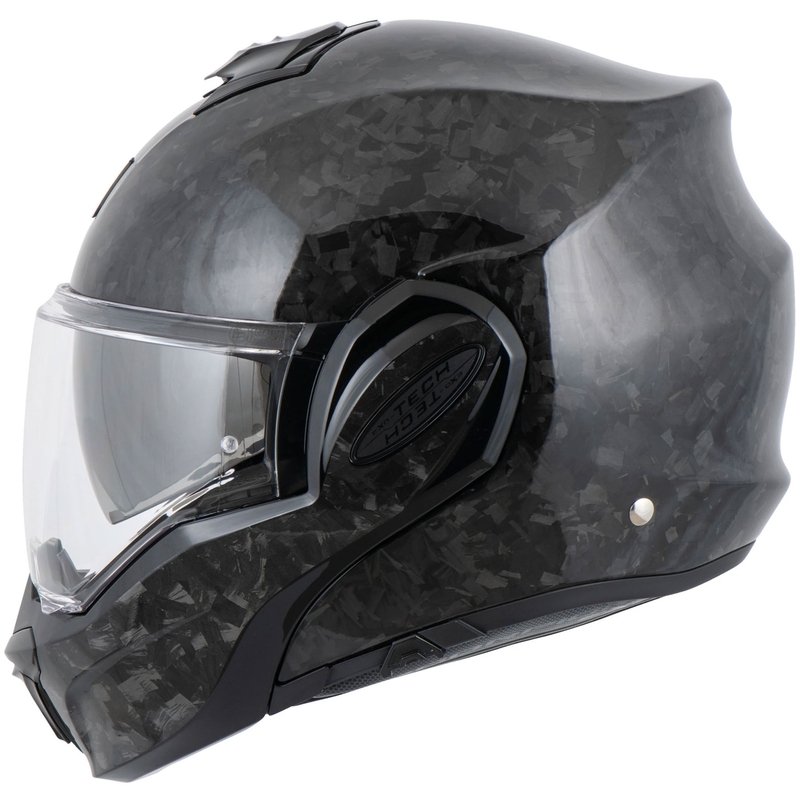 Cască de motocicletă Scorpion EXO-TECH EVO ONYX CARBON Solid, flip-up, neagră