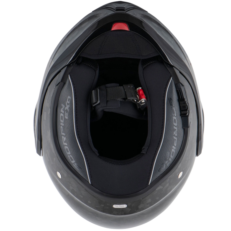 Cască de motocicletă Scorpion EXO-TECH EVO ONYX CARBON Solid, flip-up, neagră