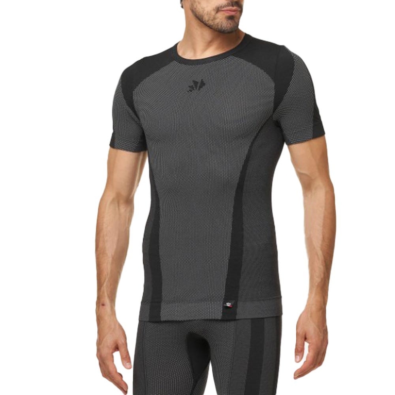 Tricou funcțional cu mânecă scurtă SIXS TS1 V2 negru carbon
