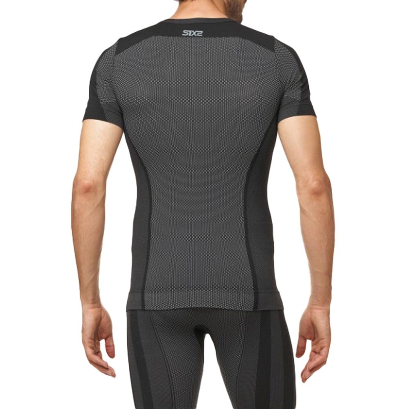 Tricou funcțional cu mânecă scurtă SIXS TS1 V2 negru carbon