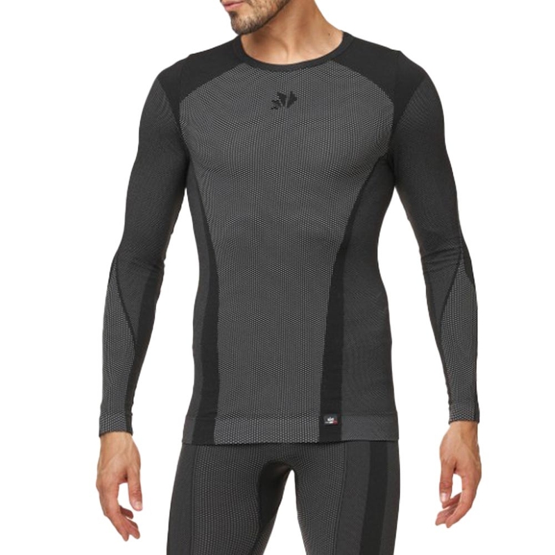 Tricou funcțional cu mânecă lungă SIXS TS2 V2 negru carbon