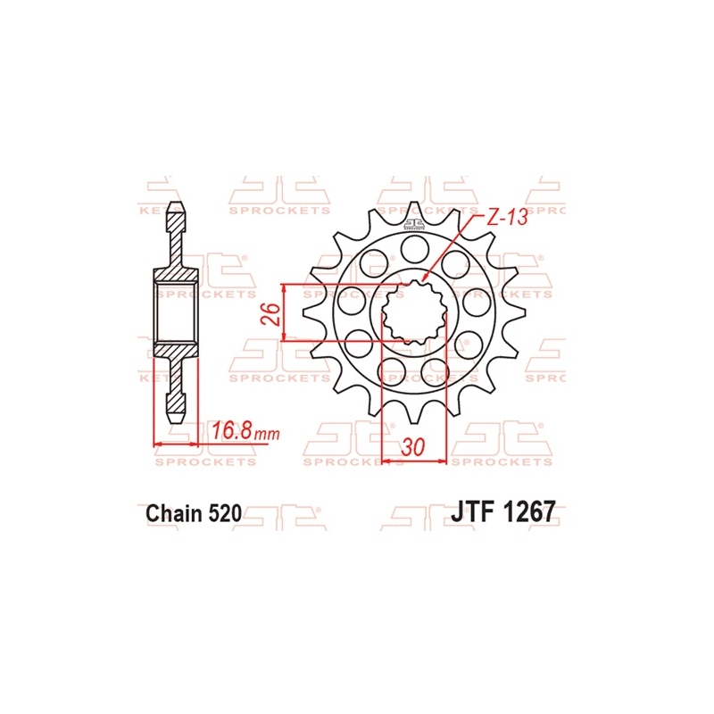 Pinion fata JT 16T, 520