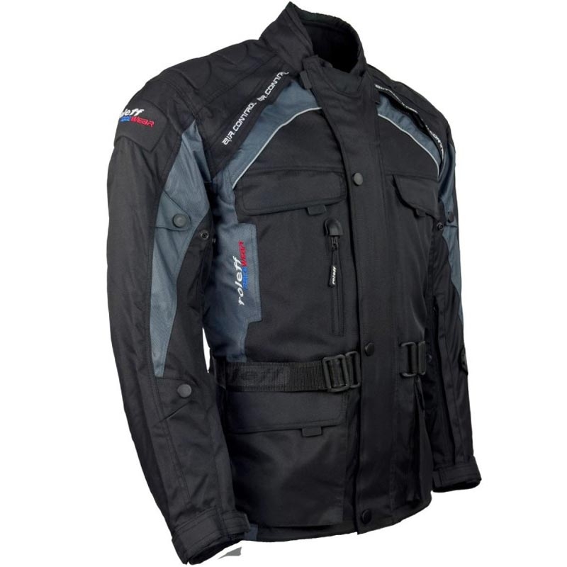 Geacă de motocicletă Roleff Liverpool negru-gri