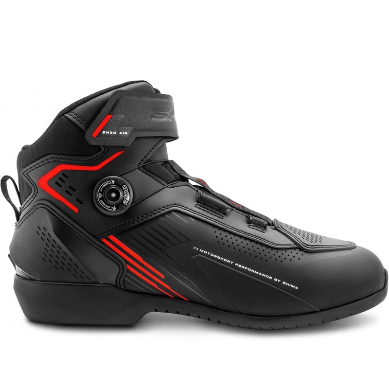 Ghete motociclete Shima Enzo Air negru-roșu