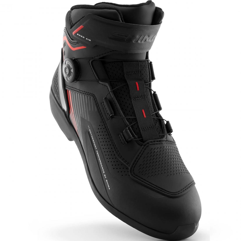 Ghete motociclete Shima Enzo Air negru-roșu