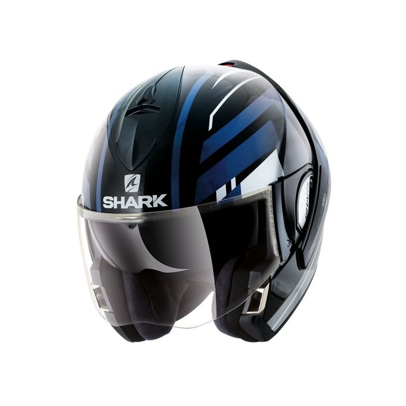 Cască de protecție SHARK EVOLINE 3 Corvus cu vârful negru-alb-albastru