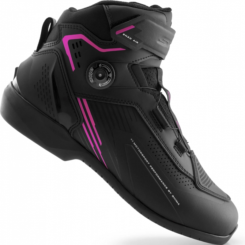 Ghete moto pentru femei Shima Enzo Air negru-roz
