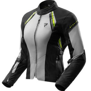 Geacă motociclistă pentru femei Rebelhorn Swift gri deschis-galben fluo