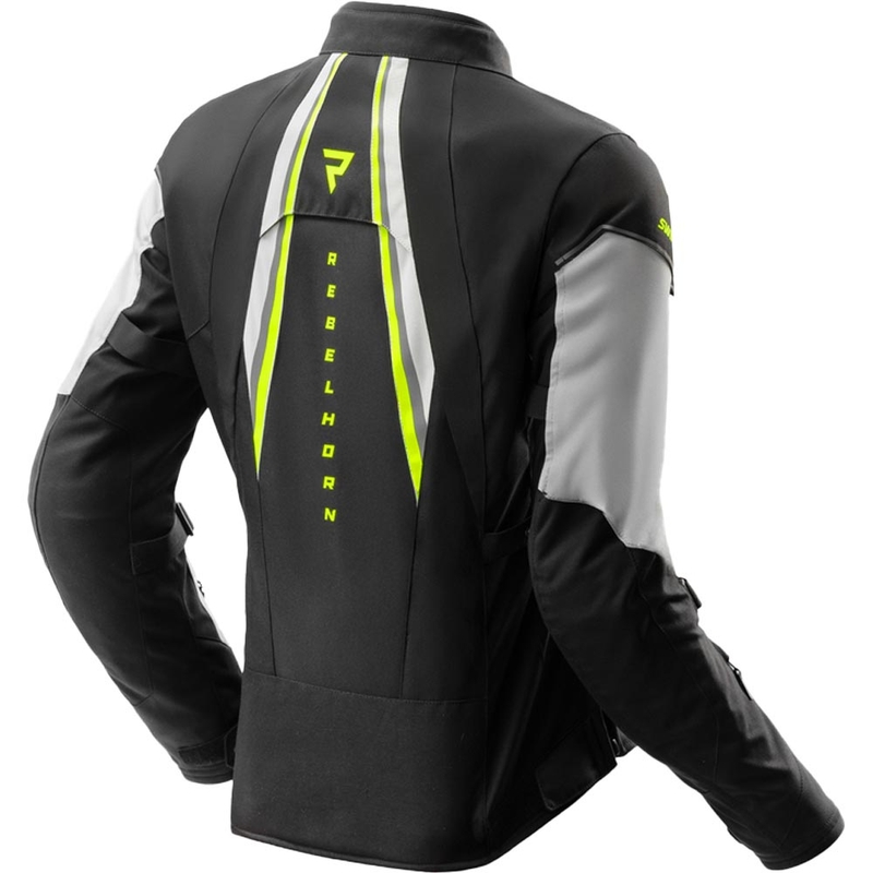 Geacă motociclistă pentru femei Rebelhorn Swift gri deschis-galben fluo