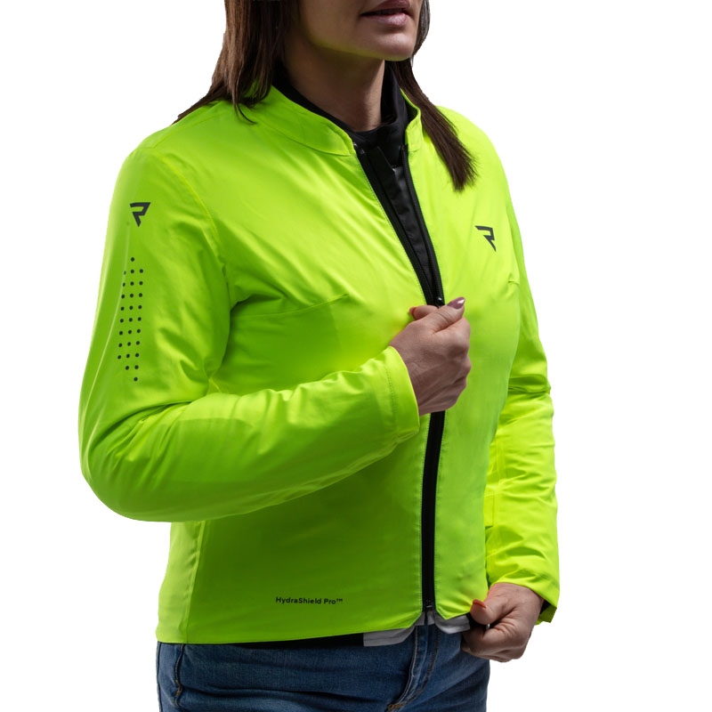 Geacă motociclistă pentru femei Rebelhorn Swift gri deschis-galben fluo
