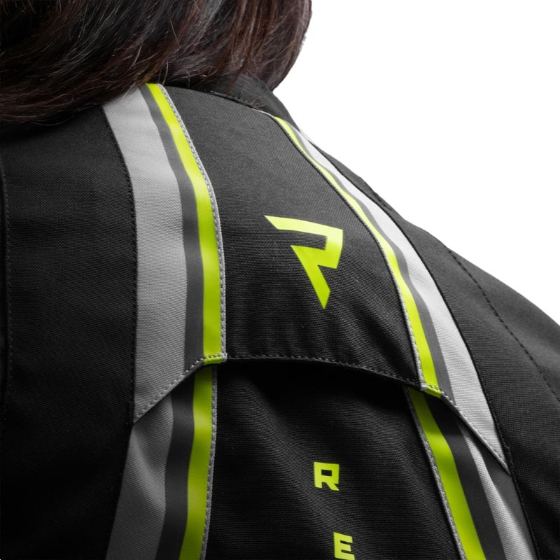 Geacă motociclistă pentru femei Rebelhorn Swift gri deschis-galben fluo