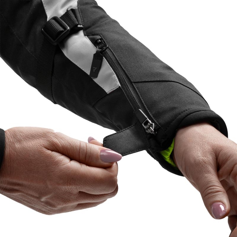 Geacă motociclistă pentru femei Rebelhorn Swift gri deschis-galben fluo