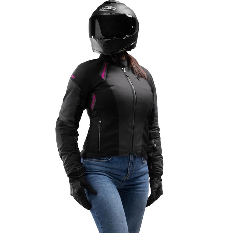 Geacă de motocicletă pentru femei Rebelhorn Swift negru-gri-roz