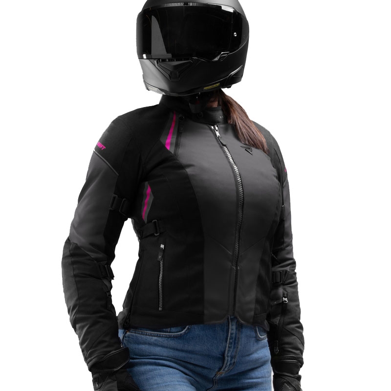 Geacă de motocicletă pentru femei Rebelhorn Swift negru-gri-roz