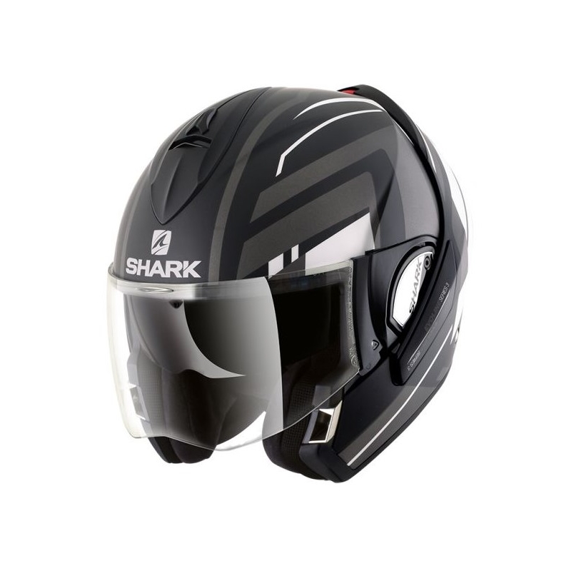 Cască pliabilă SHARK EVOLINE 3 Corvus Mat negru-gri-alb negru-alb Vânzare lichidare