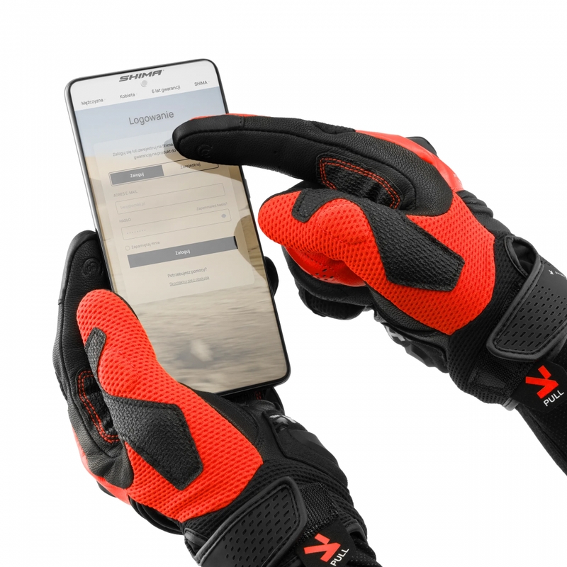 Mănuși de motocicletă Shima Spark 3.0, roșu fluo