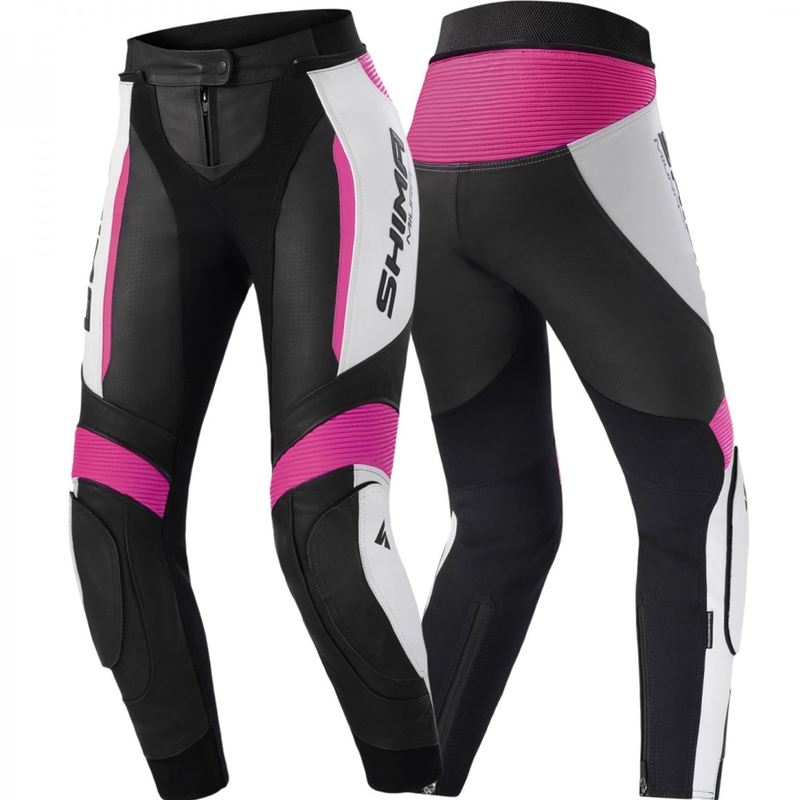 Pantaloni de motocicletă pentru femei Shima Miura 2.0 negru-roz fluo