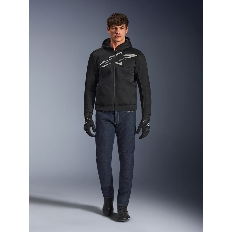 Hanorac motocicletă Alpinestars Chrome Superairflow negru-gri închis-alb
