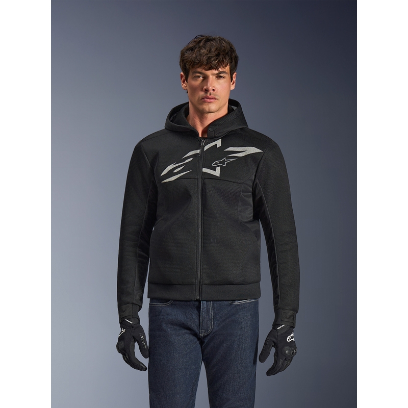 Hanorac motocicletă Alpinestars Chrome Superairflow negru-gri închis-alb