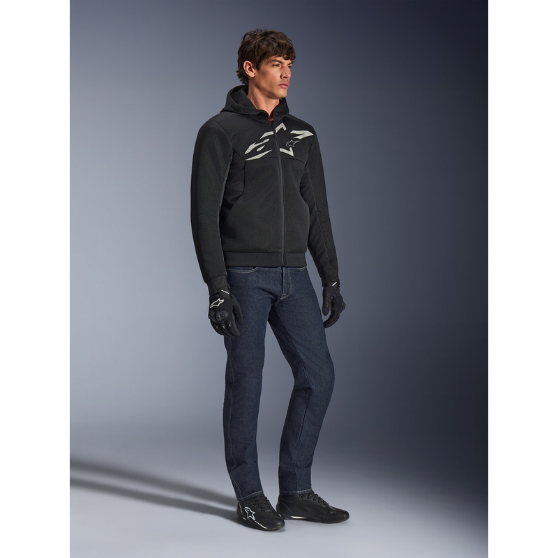 Hanorac motocicletă Alpinestars Chrome Superairflow negru-gri închis-alb