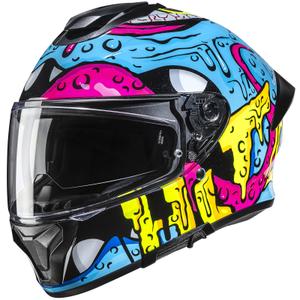 Cască integrală pentru motocicletă HJC C71 Squeeze MC28 albastru-galben-roz