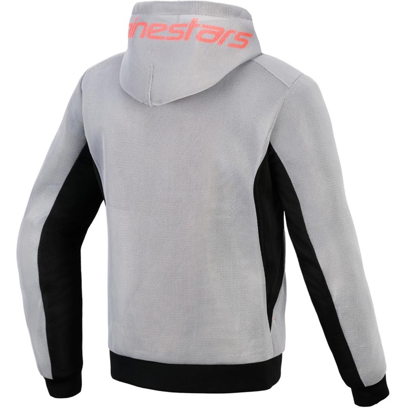 Hanorac motocicletă Alpinestars Chrome Superairflow negru-gri deschis-roșu fluo